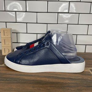Tommy Hilfiger Womens Size 9.5 Shoes Blue Slip On Platform Mule Slide Sneakers